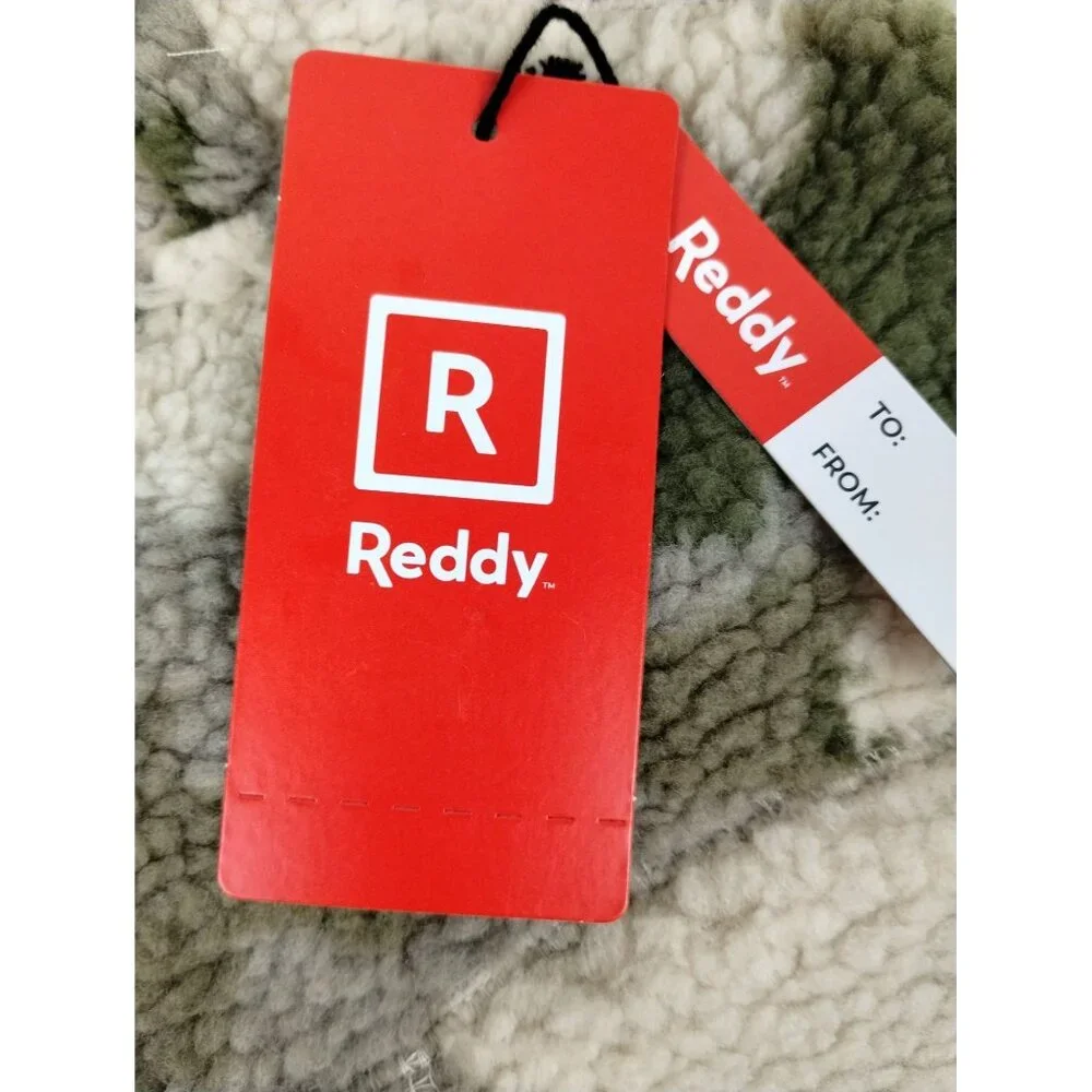 Reddy Camo Sherpa Hoodie Sweater with Warm White Pocket for Dogs XS 11 to 13 in